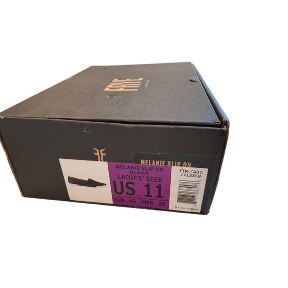 Frye Melanie Leather Slip-On Casual Shoes in Classic Black Sz 11 NWB - Picture 9 of 10